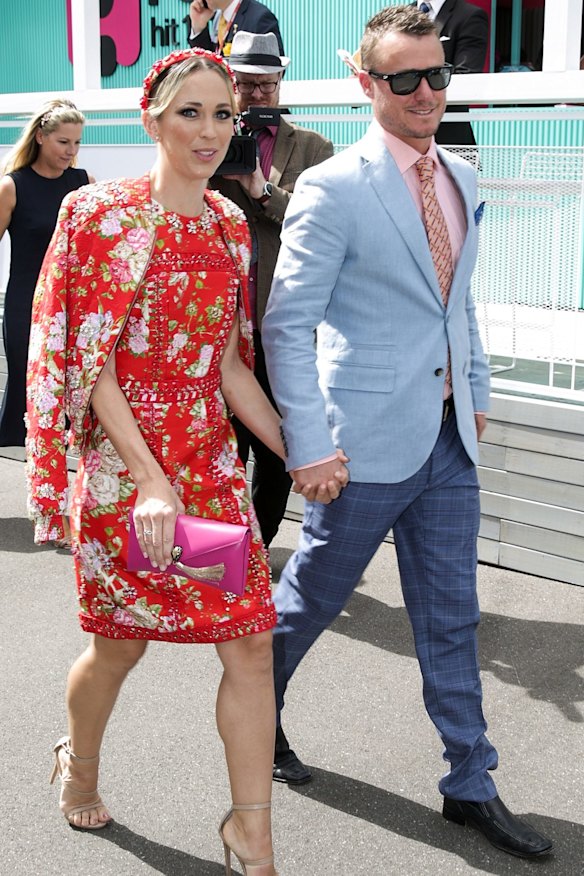 Bec and Lleyton Hewitt arrive at Lavazza.