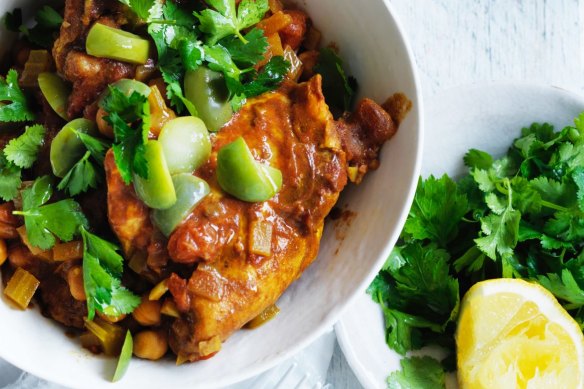 Chicken and chickpea stew.