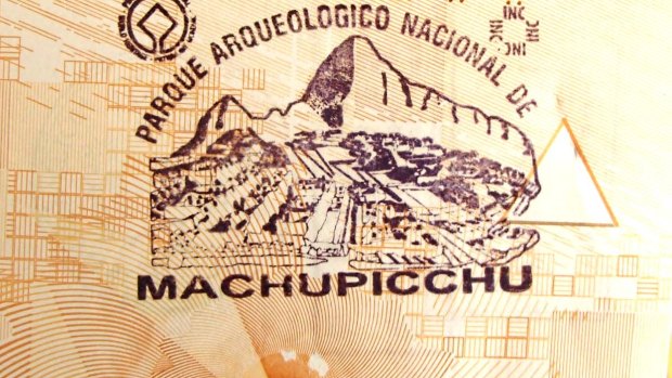 Machu Picchu: The famous archaeological site will happily stamp your passport with a large image of the Andes and the ruins of the former Inca city.