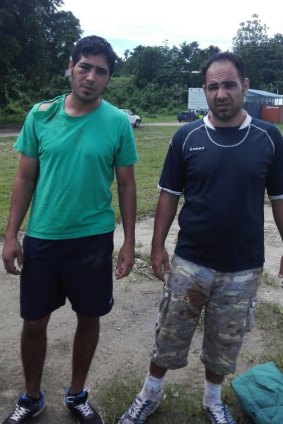 Mehdi and Mohammad after they were released by PNG police on Monday. 