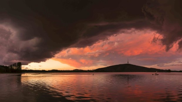 Fast-moving cloud formations at sunset at Yarralumla Bay. This photo was submitted to The Canberra Times spring photo competition. 