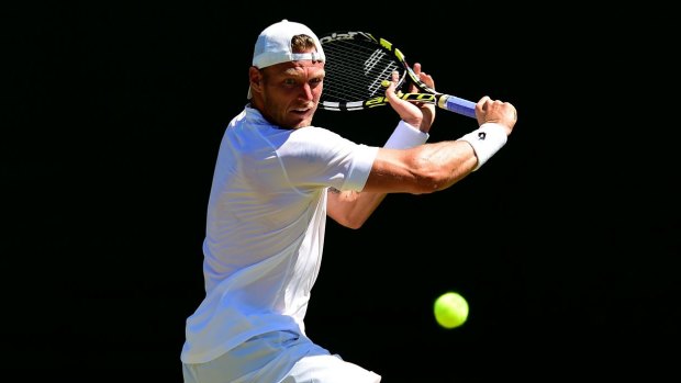 Mate against mate: Sam Groth set up his second-round clash with James Duckworth by disposing of American Jack Sock.