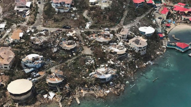 The aftermath of Hurricane Irma in Virgin Gorda's Leverick Bay in the British Virgin Islands on Thursday.