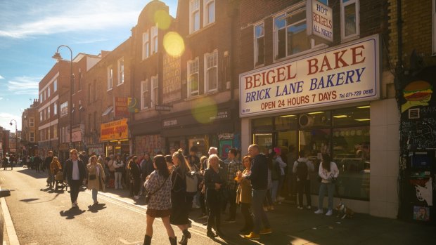Join the queues at London's legendary 24-hour beigel shops.