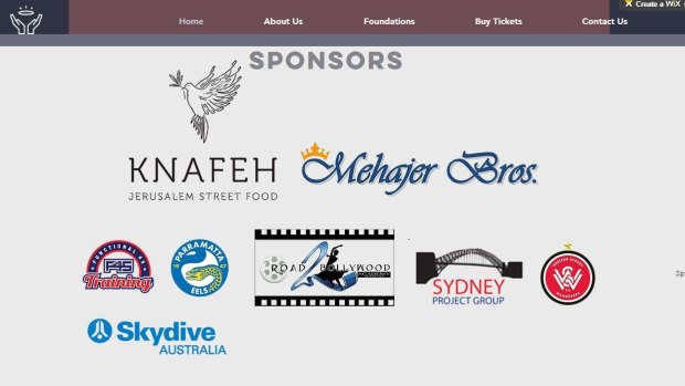 Sponsors listed on Sparkle of Hope Charity Ball webpage.