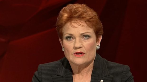Pauline Hanson, the leader of the One Nation Party.