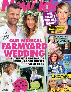 The My Kitchen Rules judge and the "Nutrition Mermaid" announced news of their "magical farmyard" wedding with a front cover story for New Idea magazine on Monday.
