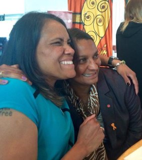 Cathy Freeman and Nova Peris at a women's lunch on October 17 in an image posted on the Cathy Freeman Foundation Facebook page.