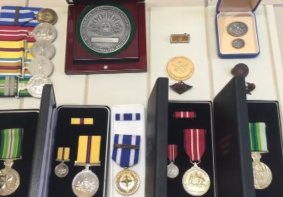 The war medals put up for sale on eBay.