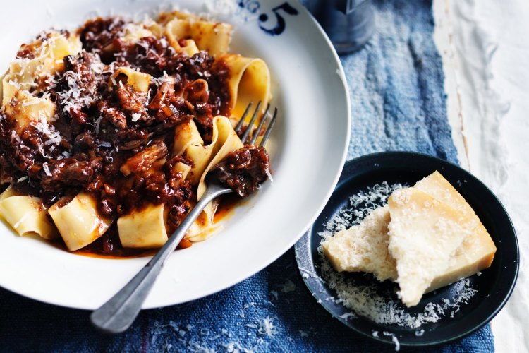 Neil Perry's oxtail ragu with pappardelle pasta recipe.