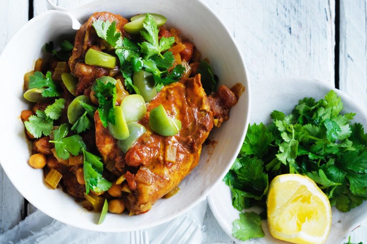 Chicken and chickpea stew.