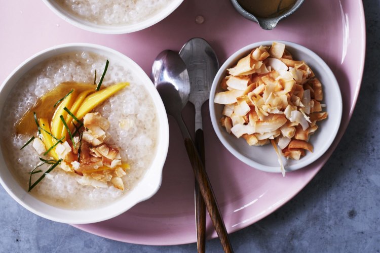 Julia Busuttil Nishimura's coconut and mango tapioca with ginger syrup.