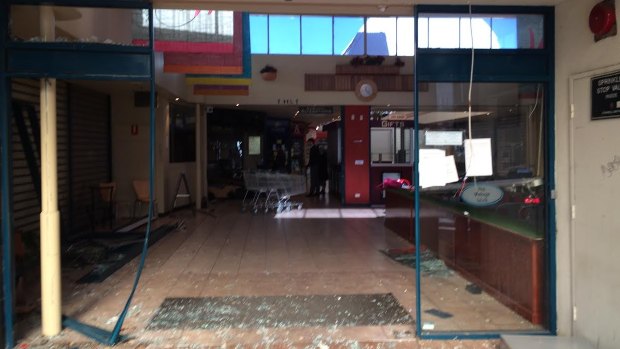 The shopping centre was badly damaged in the incident. 