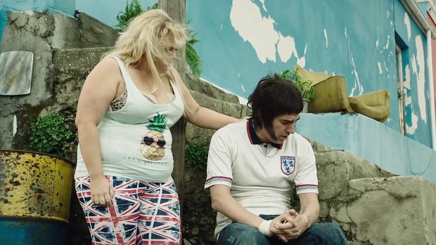 With Sacha Baron Cohen in the 2016 film Grimsby.