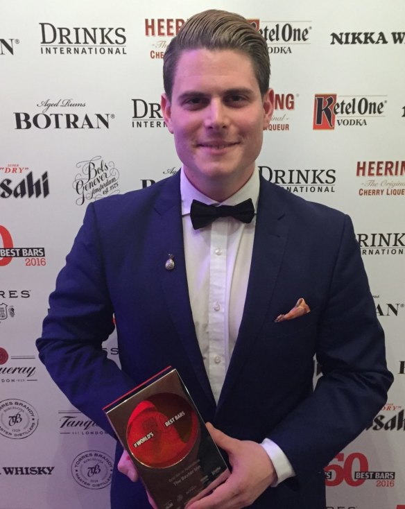 James Irvine from Baxter Inn at the World's 50 Best Bars awards in London.