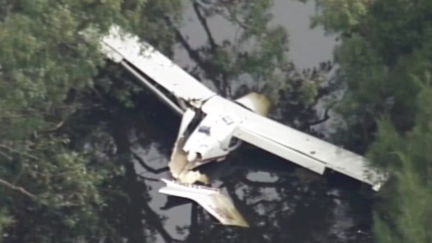 The private plane that was forced to land in Sydney's south-west.