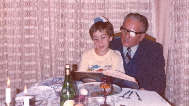 Author Bram Presser as a child with his grandfather.