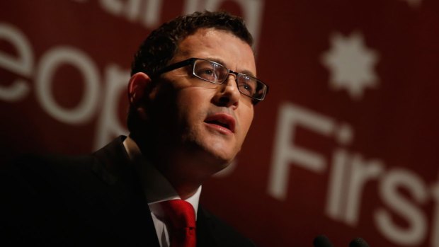 Opposition Leader Daniel Andrews launching the ALP's education policy.