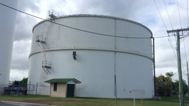 The Queensland town of Maryborough's water tower where Molly Thompson's body was found.