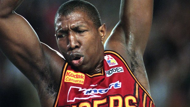 Dave Simmons representing the Melbourne Tigers in the 1990s.