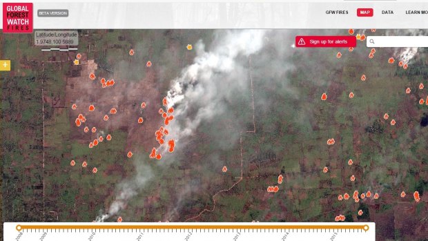 Tomnod crowdsourced active fires.