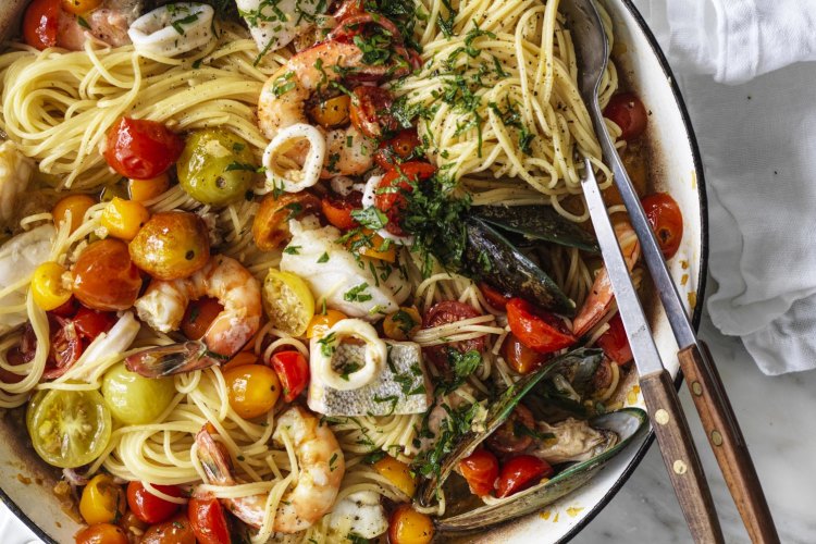 Adam Liaw's tomato spaghetti marinara.