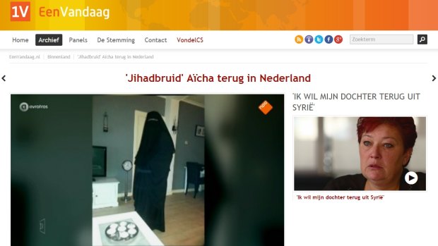 A screen grab on the website of Dutch TV program EenVandaag shows Sterlina Petalo in a niqqab.