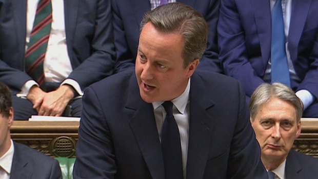David Cameron, addresses the House of Commons in London, decrying spate of racism. 