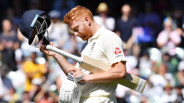 Promotion: England wicketkeeper Jonny Bairstow departs on the final day of the second Test, bowled by Mitchell Starc for 36.