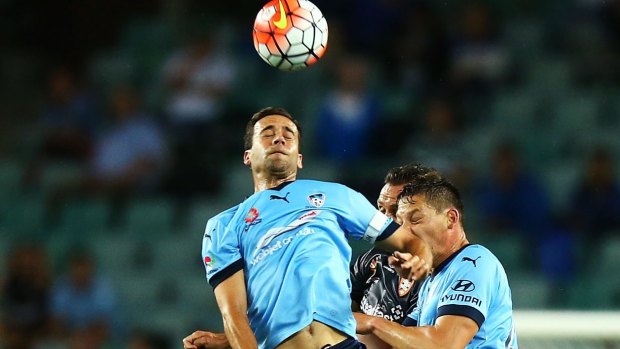 Up there: Sydney FC's Alex Brosque says his side can beat Melbourne Victory.