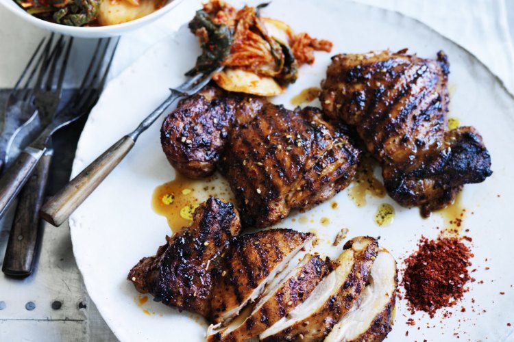 Korean spice-rubbed chicken.