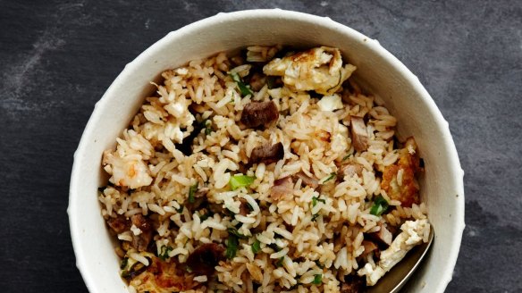 Tony Tan's fried rice <a href="http://www.goodfood.com.au/recipes/fried-rice-20150824-41jqu"><b>(recipe here)</b></a>.