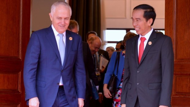 Prime Minister Malcolm Turnbull and Indonesian President Joko Widodo in September 2016.