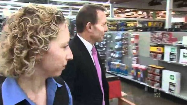 "Dickhead": Tony Abbott meets a disgruntled voter.