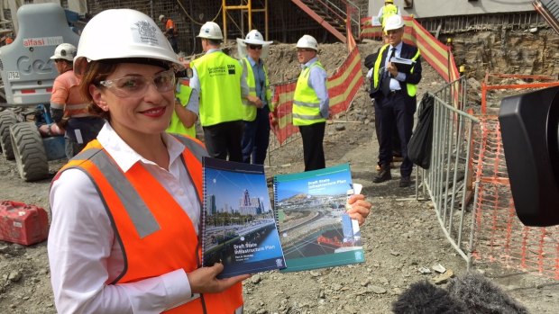Deputy Premier Jackie Trad releases Queensland's State Infrastructure Plan in  October 2015.