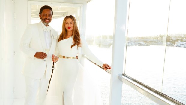 Tina Knowles (right) poses with husband Richard Lawson in a wedding picture shared by her daughter Beyonce.