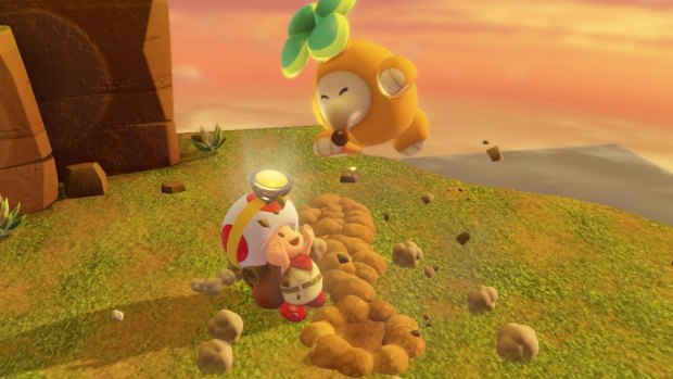 The classic ability to pull up plants from the ground returns in <i>Captain Toad</i>, but they aren't always turnips underneath!