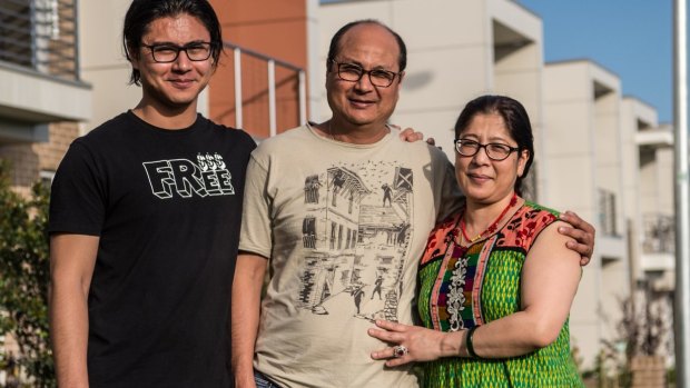 Yogesh Baisyet with his wife Minol and 19-year-old son Aryaman. 