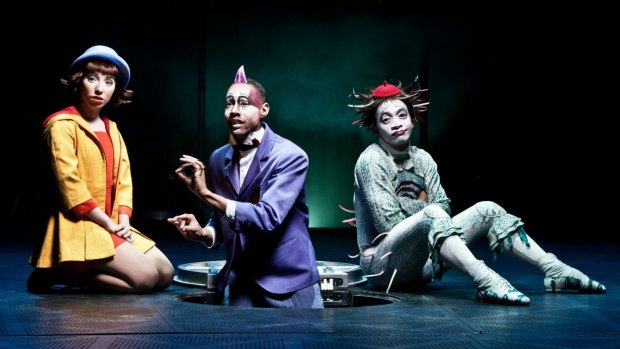 Zoe, Mark and Target on stage in Cirque Du Soleil's Quidam.