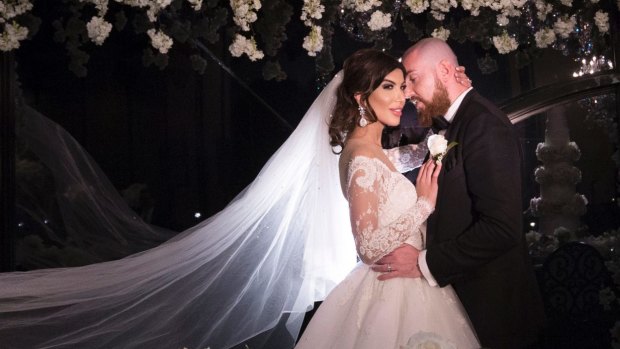 Khadijeh "Kat" Mehajer and Ibraham Sakalaki on their second wedding day.