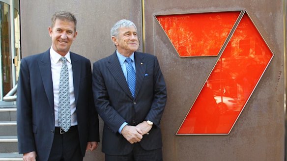 Seven West Media chief executive Tim Worner (left) and chairman Kerry Stokes, are steering the network through tough times for free-to-air television. 