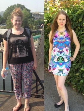 Healthier and happier: Crystal Briedis before and after her weight loss program.