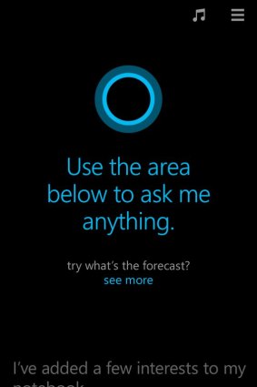 Personal assistant: A screenshot of Cortana in action.