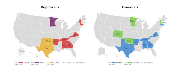 Super Tuesday results