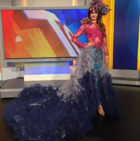 Our local Miss Universe contestant Caris Tiivel's costume was designed by Perth-based Steph Audino. Inspired by the vibrancy of the Great Barrier Reef, the design has created a divide among critics.