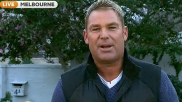 No shrinking violet: Shane Warne on the <i>Today</i> show on Thursday morning.