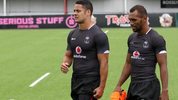 New dream: Jarryd Hayne trains with the Fiji sevens side.