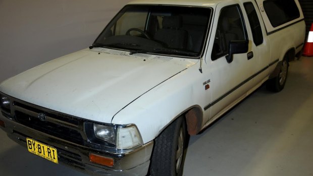 The white ute police have seized as part of their investigation.