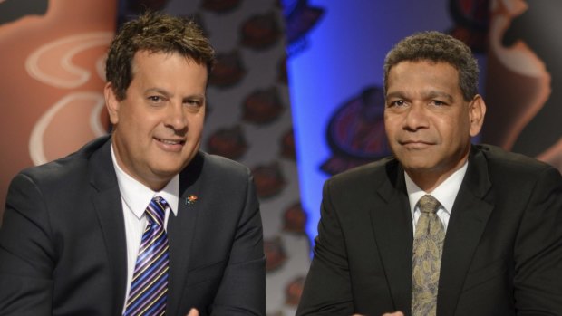 Grant Hansen with Gilbert McAdam on the Marngrook Footy Show.
