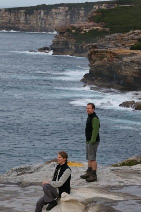 Towering beauty: Ian Wells and wife Tara on the Coast Track in the Royal National Park, near Bundeena.